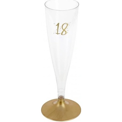 Paris Dekorace Šampusky plastové 18. narozeniny zlaté 6 x 140 ml