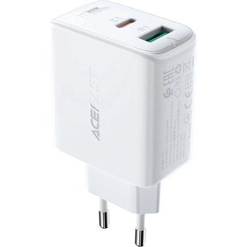 ACEFAST Мрежово зарядно Acefast A5, USB-C, USB, 32W, PPS, PD, QC 3.0, AFC, FCP, бял (A5 white)