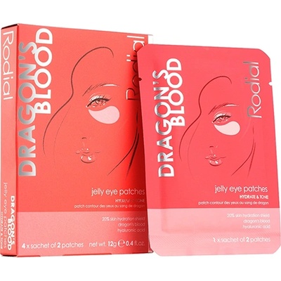 Rodial Dragon's Blood Jelly Eye Mask Patches комплект 4х3 гр. хидрогелова маска за зоната около очите за хидратиране и изпъване на кожата за жени 1 бр