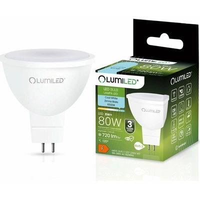 Lumiled LED žiarovka GU5.3 MR16 8W = 80W 720lm 6500K Cold 120°