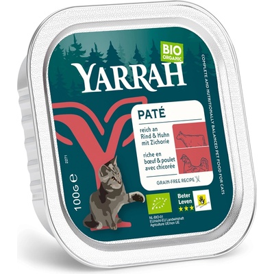 Yarrah Bio Paté 6 x 100 g - bio hovädzie s bio čakankou