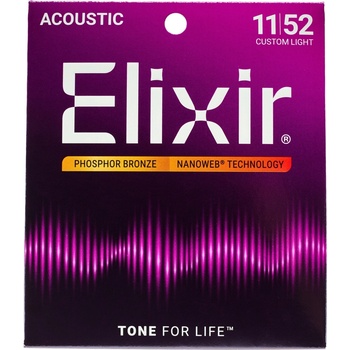 Elixir Nanoweb Phosphor Bronze Custom Light