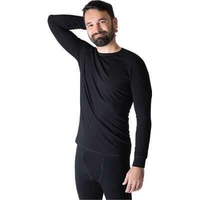 2P SERVIS Bambusové tričko pánské černé Bambusky dlouhý rukáv