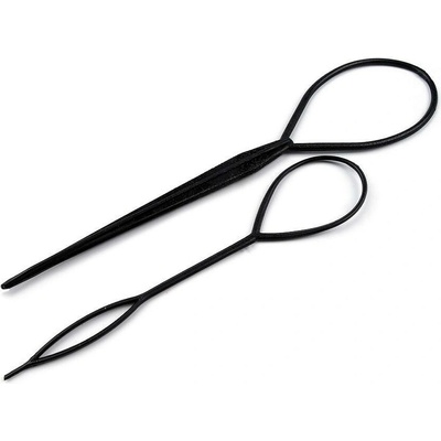 Provlékací oko do vlasů 2 ks Varianta: Černá, Balení: 1 sada – Zboží Mobilmania