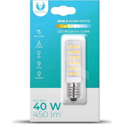 Forever Light LED žiarovka E14, 5W, 450lm, CORN Teplá biela