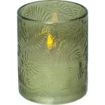 EGLO LED декоративна свещ Eglo - Flamme Leaf, 12.5 cm, стъклена, зелена (061-72)