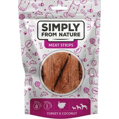 SIMPLY FROM NATURE Meat Strips Morčacie stripsy s kokosom pre psov 80 g