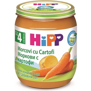 HiPP Био Пюре HiPP Ранни моркови и картофи 125 гр. - 4+ месеца
