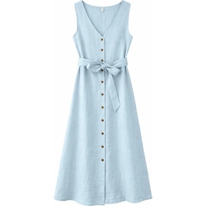 Mazine Дамска рокля Mazine Women's Sleeveless Linen Maxi Dress - Pastel Blue - размер XS (134-1905-0211)