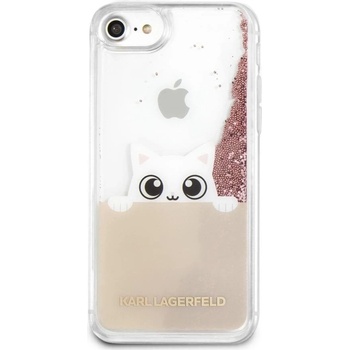 Púzdro Karl Lagerfeld Peek and Boo TPU Glitter iPhone 7/8 zlaté