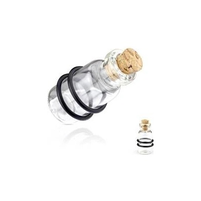 Šperky4U skleněný plug do ucha lahvička PL01209-10