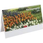 TOPTIMER Настолен календар с картинки TOPTIMER T054, вертикален, бял, плосък, с бяла хартиена табелка „Kertész, 2027 (T541P-00P)