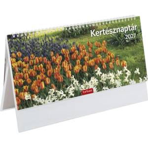 TOPTIMER Настолен календар с картинки TOPTIMER T054, вертикален, бял, плосък, с бяла хартиена табелка „Kertész, 2027 (T541P-00P)