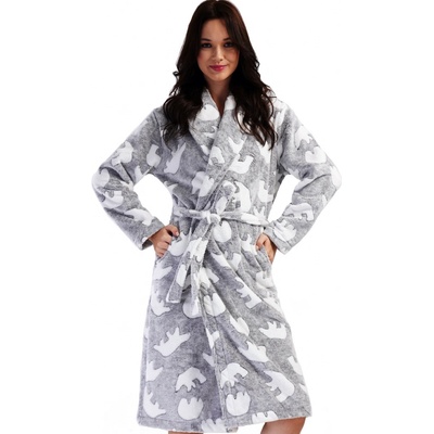 Dámský huňatý delší župan lední medvědi 1Z1703 šedá – Zbozi.Blesk.cz