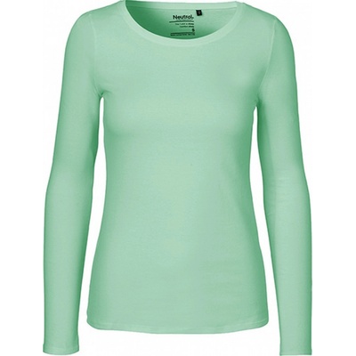 Fairtrade bavlněné tričko Neutral s dlouhým rukávem Dusty Mint
