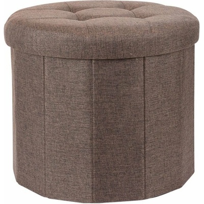 Home Styling Collection Pouf s prošívaným sedadlem OTTOMAN, O 45 x 39 cm, hnědá