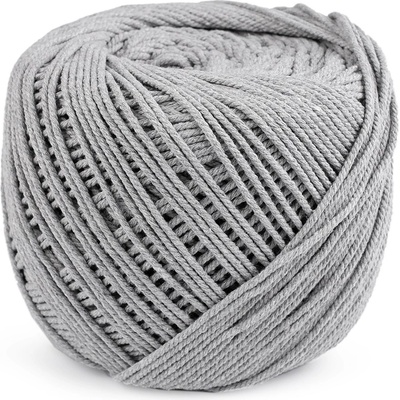 Prima-obchod Bavlněná příze macrame Ø2-2,5 mm rozčesávací, barva 16 šedá