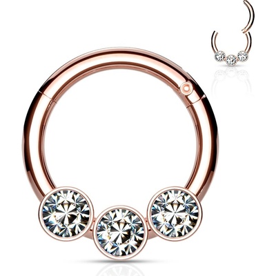 Šperky4U zlacený piercing kruh segment K01057-RDC