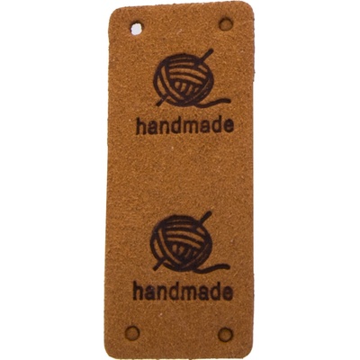 Nášivka HAND MADE klubko 50x20mm Varianta: sv. hnědá