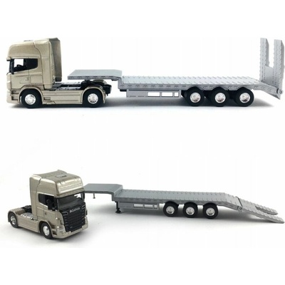 Nákladní vozidlo Scania V8 R730 model WELLY autopřepravník stříbrná 1:64