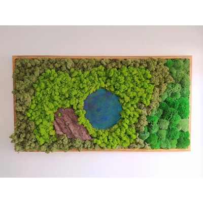 Machový obraz s epoxidovou živicou 55cm x 130cm