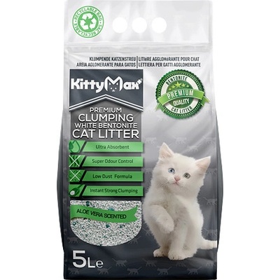 Kittymax kočkolit bezprašný bílý bentonit Aloe Vera 5 l