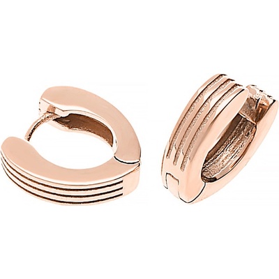 MPM Dámské ocelové kruhové náušnice 8039 - růžově pozlacené