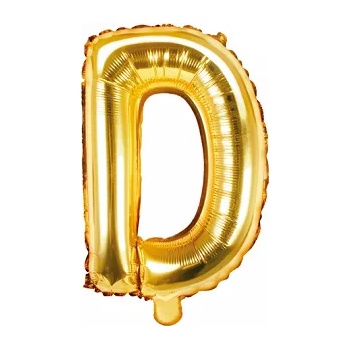 Image 1 of PartyDeco Балон от фолио Mini - Буква D 35см златен