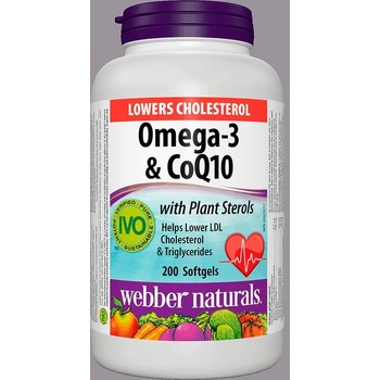 Webber Naturals Омега-3, Фитостероли, Коензим Q10 Webber Naturals, 200 софтгел капсули (5159)