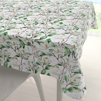 Biante Teflonový čtvercový ubrus TF-117 Květy magnolie na bílém 100x100 cm