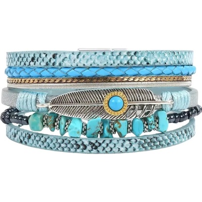 Gaira náramok Boho 3157 tyrkysová