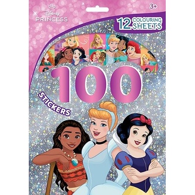 100 samolepiek s maľovankovými listami Disney Princezné