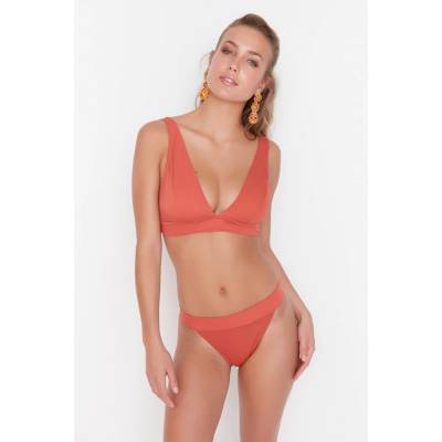 Trendyol bikinové nohavičky High Waist červená