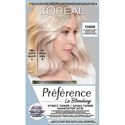 L'Oréal Paris Préférence Le Blonding Toner kyselý toner proti mosazným tónům Platinum Ice 60 ml