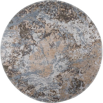Vitaus Светлосин/светлокафяв кръгъл килим подходящ за пране ø 100 cm Sandstorm - Vitaus (KRN-S9536-Yuvarlak-100x100)