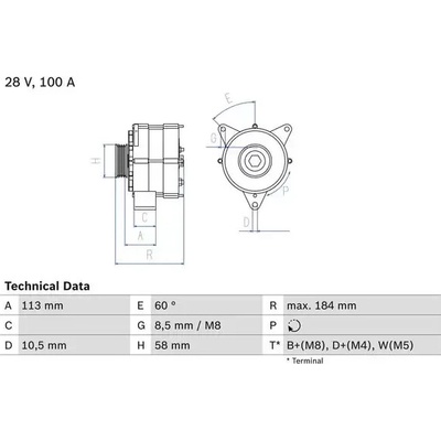 BOSCH Alternátor BO 0986043890
