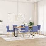 vidaXL Трапезни столове, 6 бр, дънково сини, текстил (3315673)