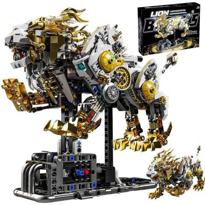 Bedee Mechanické kocky Lev Konštrukčná sada Zlatý darček pre dospelých