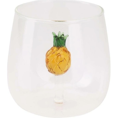 Excellent EH Houseware Sklenice s figurkou ananas transparentní 400 ml