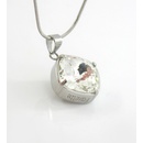 Foxette Ocelový přívěsek Čtverec s Krystalem JF 0387 Čirá