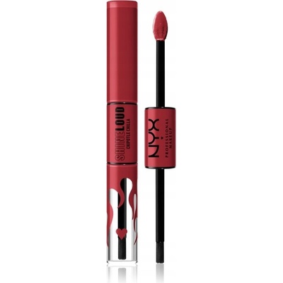 NYX Professional Makeup Shine Loud vysoce lesklá dvoukroková rtěnka 34 Rebel In Red Serrano 3,4 ml