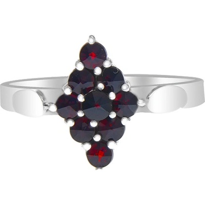 Český granát prsten stříbrný 120194