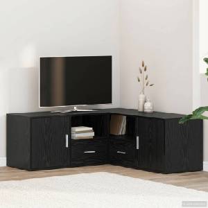 vidaXL Ъглов шкаф Черен дъб 200 х 40 х 45 см Инженерна дървесина (3446639)