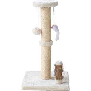 Nobby Драскалка за коте с четка brush m, КРЕМАВ, 30х30х56 см. , nobby Германия 54202-92