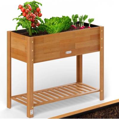 Casaria Vyvýšený záhon BOTANICA z akáciového dreva, 68x30x75cm, prírodná hnedá