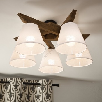 Brilagi - LED плафониера ANTHONY 5xE14/40W/230V дъб/орех/бяла (BG1465)