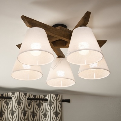 Brilagi - LED плафониера ANTHONY 5xE14/40W/230V дъб/орех/бяла (BG1465)