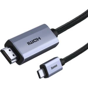 Baseus Кабел с поддръжка на 4K за свързване от USB-C към HDMI (200 см) - Baseus 4K 60Hz USB-C to HDMI Cable (WKGQ010101) (черен) (WKGQ010101)