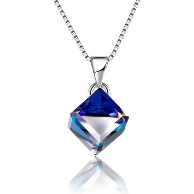 Elanis Jewel Stříbrný náhrdelník Swarovski® Crystal Blue AB EJ00563