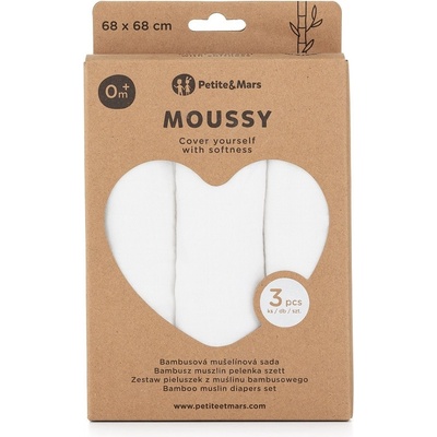 PETITE&MARS Moussy Total White 3 ks